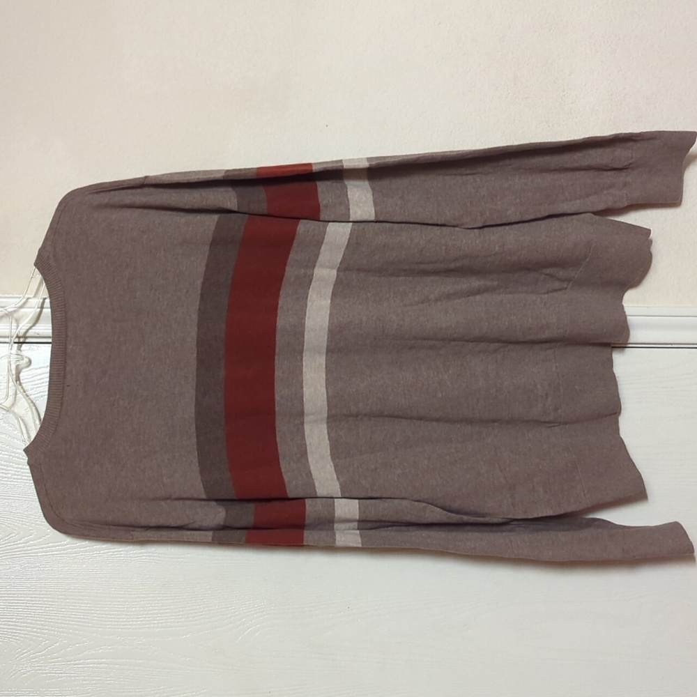 Banana Republic 100% Cotton Striped V-Neck Knit Pullover Size XL Pre-owned Exc - Picture 4 of 5
